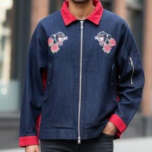 Unisex Informal Apparel Artsy Miami PANTHER PILOT JACKET 2.0 : INDIGO/RED SZ L